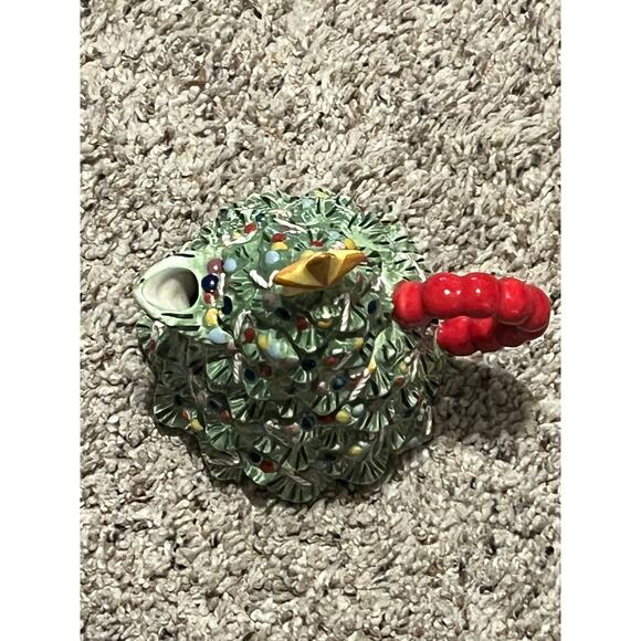 Christopher Radko Christmas Tree Creamer Pitcher Ceramic Candy Canes Gold Star - Picture 7 of 7